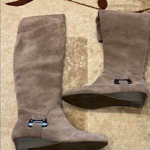 Calvin Klein taupe knee high boots